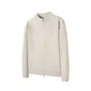 Suéter cárdigan gris del mismo estilo de Wang Anyu para hombre, primavera y otoño, estilo casual americano, tejido de punto con cuello alto, prenda exterior de corte limpio