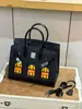 Bolso Birkin de Casa Pequeña de Gama Alta con Patrón de Cocodrilo y Contraste de Color, Nuevo Bolso de Hombro Cruzado de Moda Primavera/Verano 2026