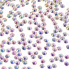 Pedras de Strass Redondas de Vidro com Fundo Plano, Pedras de Strass Grau A para Vendas Transfronteiriças, Pedras de Strass de Fundo Plano Prateado para Nail Art e Acessórios de Moda - Branco AB