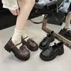Sapatos Pequenos de Couro Confortáveis de Designer Único para Mulheres, Estilo Japonês, Adequados com Vestidos, Sapatos Mary Jane Femininos, Novo Modelo Primavera/Verão 2025