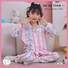 Pijamas para niñas del sudeste asiático primavera y otoño manga larga solapa niñas kulomi lindo caricatura ropa de casa al por mayor