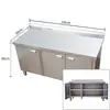 Gabinete de Acero Inoxidable para Fregadero de Cocina, Gabinete con Fregadero, Gabinete con Encimera Integrada, Placa de Cocina, Banco de Trabajo 304