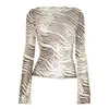 Amazon 2026 Otoño Nuevo Ropa de Mujer Transfronteriza Europea y Americana Verano Estampado Animal Ligero Holgado Sexy Camiseta Top