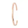 Pulseira Aberta em Formato de C Rose Gold Fashion Mais Vendida para Casais, Pulseira Minimalista de Nicho de Alto Padrão para Mulheres, Não Desbota
