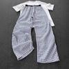 Calça Xadrez Cool Estilo Americano para Homens, Calça Cargo Paraquedas Fina Respirável de Secagem Rápida para Verão, Calça Longa de Seda Gelada Reta de Perna Larga