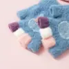 Guantes infantiles nuevos de medio dedo de dibujos animados, gruesos y cálidos, de dedo dividido con tapa abatible para niñas, guantes infantiles de invierno con forro polar para niños