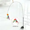 Juguete para Gatos con Caña Larga para Entretenimiento Propio, Juguete para Gatos Resistente a Mordeduras con Ventosa Fuerte, Palo de Juguete para Gatos con Cabezales Intercambiables, Suministros para Mascotas