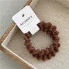 Otoño e Invierno Color Leche Curry Textura Hilo Anillo para el Cabello Juego de Dos Piezas Alta Elasticidad Banda Elástica Tendón de Goma Cuerda para Cola de Caballo Nuevo