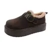 Zapatos Birkenstock Cálidos de Suela Gruesa para Aumentar la Altura para Mujer 2026 Otoño/Invierno Nuevo Estilo Casual Cómodos Versátiles Slip-on Zapatos Peludos
