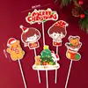 Taza de papel para pastel de Navidad tarjeta de decoración inserción Claus de Papá Noel caja portátil muñeco de nieve alce fiesta feliz festiva enchufe