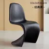 Sillas de comedor apilables estilo nórdico para uso doméstico, sillas de reunión de diseño simple, sillas de respaldo de plástico de moda, sillas Panton, sillas de tocador