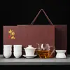 2026 Nuevo Modelo Porcelana de Jade Grasa de Oveja Juego de Té Kung Fu para Uso Doméstico, Incluye Gaiwan, Taza de Té y Mesa de Té, Juego de Tres Piezas