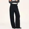 Pantalones de traje de pierna ancha para mujer con caída y cinturón, Pantalones largos rectos holgados, Pantalones de traje casual versátiles de temperamento simple para el trabajo
