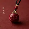 Colgante de Calabaza Bola Redonda Pequeña de Cinabrio Crudo Cristal de Alto Contenido Arena Dorada Púrpura Arena Roja Imperial Colgante de Collar Venta al por Mayor