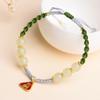 Pulsera de Cuentas de la Fortuna de Jade Hetian para Mujer, Diseño Nicho de Estilo Chino, Tejida a Mano Vintage Personalizada Pulsera de la Amistad
