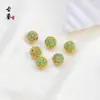 Cuentas de Esmalte Cloisonné de 8 mm, Cuentas de Cobre con Patrón Tradicional de Nube Azul Quemado, Accesorios para Pulseras DIY, Cuentas Espaciadoras, Cuentas Sueltas