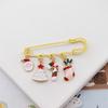 Broche Transfronterizo de Navidad Aleación Reno Lindo Calcetines Muñeco de Nieve Copo de Nieve Bastón de Caramelo Pin Insignia para Abrigo Bolsa