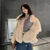 Comércio Exterior Transfronteiriço Outono/Inverno Casaco com Gola Grande de Pelo Sintético para Mulheres Imitação de Pelo de Raposa Estilo Elegante de Senhora