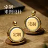 Mini Colgante Thangka Pintado a Mano con Ojos de la Fortuna de Cinco Vías, Patrón Personalizable, Joyería Unisex, Colgante Pequeño de Estilo Étnico