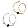 Pulsera europea y americana de trébol de cuatro hojas para mujer, pulsera de acero de titanio chapada en oro de 18k, pulsera de diseño estilo ins, moda coreana, joyería de mano al por mayor