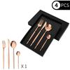 Amazon Acero Inoxidable Portugal Caja de Regalo de Vajilla de 4 Piezas Transfronteriza Hotel Occidental Cuchillo para Bistec, Tenedor y Cuchara Venta al por Mayor