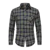 Camisa de cuadros de manga larga para hombre para primavera y otoño, camisa base casual holgada de moda con cuello de solapa, chaqueta fina versátil para parejas