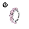 Novos brincos de liga de titânio F136 cravejados com zircônia 5A, cheios de diamantes cintilantes, argolas, ear cuffs, anéis de cartilagem, joias para piercing