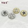 Novo estilo Chanel estilo estrela de cinco pontas diamante metal decorativo botão suéter malhas tweed terno jaqueta botão
