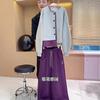 Diseño Personalizado Elegante Botón Holgado Sudadera Conjunto de Dos Piezas para Mujer Tallas Grandes Gorditas Primavera Casual Pantalones de Pierna Ancha Modernos