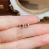 Pendientes de Rubí Natural Populares al por Mayor de Fábrica con Incrustaciones de Plata S925 Piedra Principal 3*4 Joyería de Lujo Directamente de Fábrica