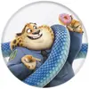 Insignias Periféricas de Zootopia 2, Insignias de Hojalata, Llaveros de Espejo Redondo Pequeño, Accesorios de Colgante Lindos