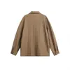 Ropa Vintage Yidao Otoño 2026 Nueva Camisa de Cuello Cubano Texturizada Estilo Old Money de Manga Larga para Hombres y Mujeres, Top Holgado con Calados