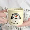 Taza linda y adorable, taza de cerámica de alta calidad con un diseño elegante, adecuada para uso doméstico como taza para beber o taza de café, y se puede personalizar para parecerse a una taza de esmalte