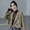 Blazer curto moderno, casaco grosso para mulheres, novo design primavera/outono 2026, único e estiloso, blazer top estilo coreano de corte solto