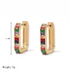 Pendientes Rectangulares de Acero de Titanio con Circonita Estilo Ins Cool Europeo y Americano para Mujer Pendientes Sencillos Elegantes de Nicho Accesorios Venta al por Mayor