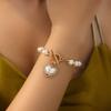 Pulseira europeia e americana de comércio exterior, moda, simples, amor, diamante, pérola, pingente, retrô, corrente OT, joia