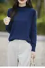 Suéter nuevo versátil de mezcla de algodón para otoño e invierno para mujer, capa base de punto interior transfronteriza, cuello medio alto de algodón puro, grosor medio, corte holgado