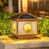 Lámpara de Pilar Solar Retro para Paisaje de Patio de Puerta de Villa Exterior Lámpara de Jardín LED con Sensor Inteligente