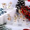 Adornos de Ángel de Vidrio Colgante Colgante Adornos de Ángel para Árboles Arte en Vidrio Guardián de Oración Adornos para Árbol de Navidad
