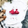 Camiseta Casual para Mujer con Estampado Floral Elegante Lindo de los 90 para Oficina