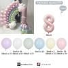 Tema Arcoíris Color Macarón Rosa Cumpleaños Digital Globo de Película de Aluminio Traje Arreglo Fiesta Primer Año Infantil