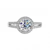 Anillo de moissanita anillo de bodas para mujer europeo y americano ins personalizado anillo de plata de ley propuesta de matrimonio compromiso anillo de pareja venta al por mayor transfronteriza