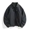 Nueva Chaqueta de Color Sólido Versátil con Cuello Alto para Hombre, Nuevo Abrigo, Top de Vuelo, Chaqueta Casual Versátil de Moda