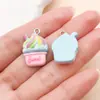 Mezcla de 20 Tipos de Resina Caricatura Oso Rosa, Sirena, Pequeño Dinosaurio Colgantes Llavero DIY Accesorios para Collar