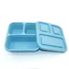 Caja de Almuerzo de Silicona para Alimentos, Frutas y Verduras, Cuadrada con Compartimentos, para Picnic, Microondas