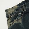 Jeans American High Street 2025 Azul Lavado Desgastado Salpicado de Tinta para Hombre y Mujer Sueltos Rectos Sueltos Slim Pantalones Casuales