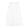 Saia Midi Elástica em Renda Vazada Resistente Estilo Coreano para Mulheres, Moda Plus Size Feminina, Cobre o Quadril, Emagrecedora 66142
