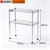 Estante de Almacenamiento Kawai de Acero al Carbono de Doble Capa Cromado Organizador de Encimera de Cocina Estante Organizador Multifuncional de Escritorio para Cocina y Baño