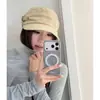 Boina plissada vintage lavada com aspecto desgastado estilo japonês para mulheres, afina o rosto, fina, respirável, boné de equitação, boné bico de pato