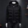 Estación Europea Casual para Hombre Estampado Flocking Moderno con Capucha para Hombre Estilo Coreano Nuevo Juvenil Chaqueta de Plumas talla grande Chaqueta para Hombre